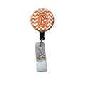 Teachers Aid Letter C Chevron Orange & Regalia Retractable Badge Reel TE892721